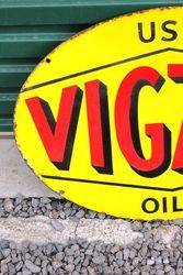 Vigzol Oils Double Sided Enamel Sign