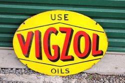 Vigzol Oils Double Sided Enamel Sign.#
