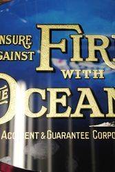 Ocean Insurance Glass Advertising Sign 