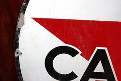 ARRIVING SOON Caltex Round Enamel Advertising Sign