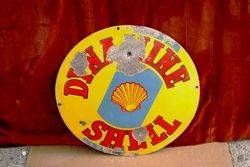 Shell Dynamine Round Enamel Sign.#