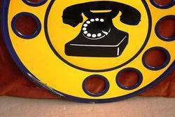 ARRIVING SOON Round Cut Out Dial Telephone Enamel Sign 