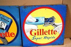 ARRIVING SOON Set of 3 Gillette Shaving Tin Signs 