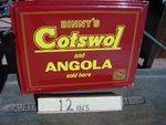 Binny`s Cotswol + Angola Fabrics sold here enamel sign