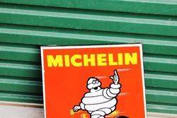 A Rare Small Michelin Cycles Pictorial Shield Enamel Sign