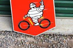 A Rare Small Michelin Cycles Pictorial Shield Enamel Sign