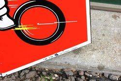 A Rare Small Michelin Cycles Pictorial Shield Enamel Sign