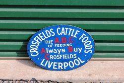 Crossfields ABC Cattle Foods Enamel Advertising Sign.#