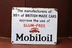 Mobiloil Gargoyle Enamel Advertising Sign 