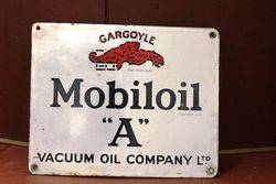 Mobiloil Gargoyle Enamel Advertising Sign #