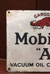 Mobiloil Gargoyle Enamel Advertising Sign 