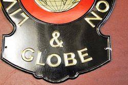 Liverpool and London and Globe Embossed Tin Advertising Sign