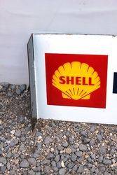 Shell Butagaz Post Mount Enamel Advertising Sign