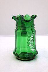 Victorian Green Glass Cameo Jug