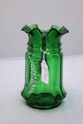Victorian Green Glass Cameo Jug