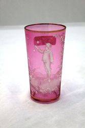 Victorian Mary Gregory Ruby Glass Tumbler.