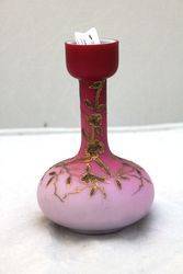 Victorian Pink Satin Glass Vase