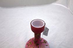 Victorian Pink Satin Glass Vase