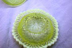 Victorian Uranium Glass Lidded Bowl