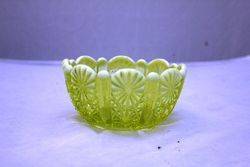 Victorian Vaseline Uranium Glass Bowl