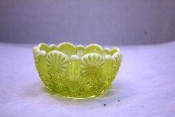 Victorian Vaseline Uranium Glass Bowl