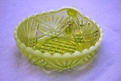 Victorian Vaseline Uranium Glass Bowl
