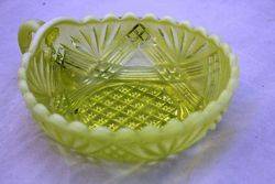 Victorian Vaseline Uranium Glass Bowl