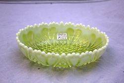 Victorian Vaseline Uranium Glass Bowl