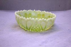 Victorian Vaseline Uranium Glass Bowl