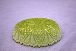 Victorian Vaseline Uranium Glass Bowl