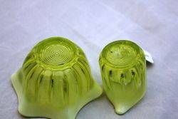 Victorian Vaseline Uranium Glass Jug And Bowl