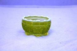 Victorian Vaseline Uranium Glass Salt Bowl