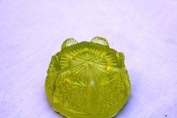 Victorian Vaseline Uranium Glass Salt Bowl