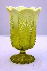 Victorian Vaseline Uranium Glass Vase