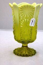 Victorian Vaseline Uranium Glass Vase