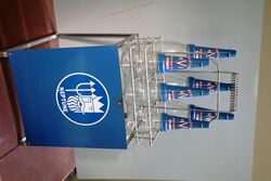 6 Bottle NEPTUNE Oil Rack Genuine Bottles Repro Tin Tops and Rack
