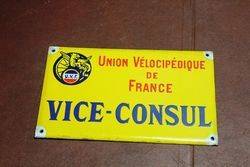 French Vice Consul Enamel Sign.#