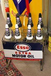 Original Esso Extra Motor Oil 10 Bottle Oil Rack