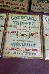 Embossed French Tin Grocery Advertising Signs