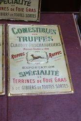 Embossed French Tin Grocery Advertising Signs