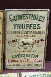 Embossed French Tin Grocery Advertising Signs