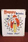 Happy Drinks Tin Advertising Sign #