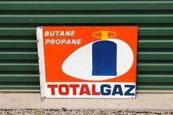 Total Gaz Post Mount Enamel Sign