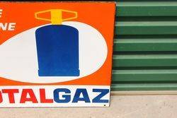 Total Gaz Post Mount Enamel Sign