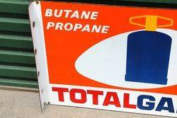 Total Gaz Post Mount Enamel Sign