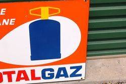 Total Gaz Post Mount Enamel Sign