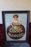 Early Framed Carr`s Biscuits Advertising Poster