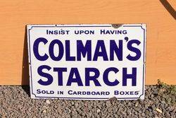 Colmans Starch Enamel Advertising Sign