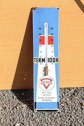 Fina Enamel Advertising Thermometer