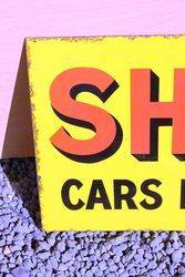 Shell Cars For Hire Enamel Advertising Sign